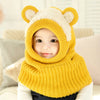 Cagoule en Tricot Pour Bébé Jaune Ours