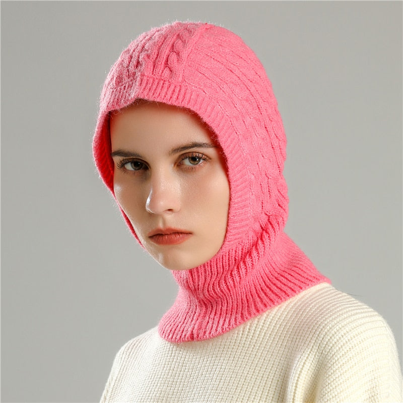 Balaclava Femme Rose Laine